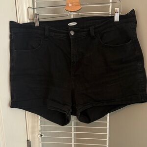 Old Navy Black Roll-Hem Denim Shorts